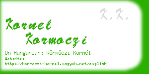 kornel kormoczi business card