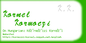 kornel kormoczi business card